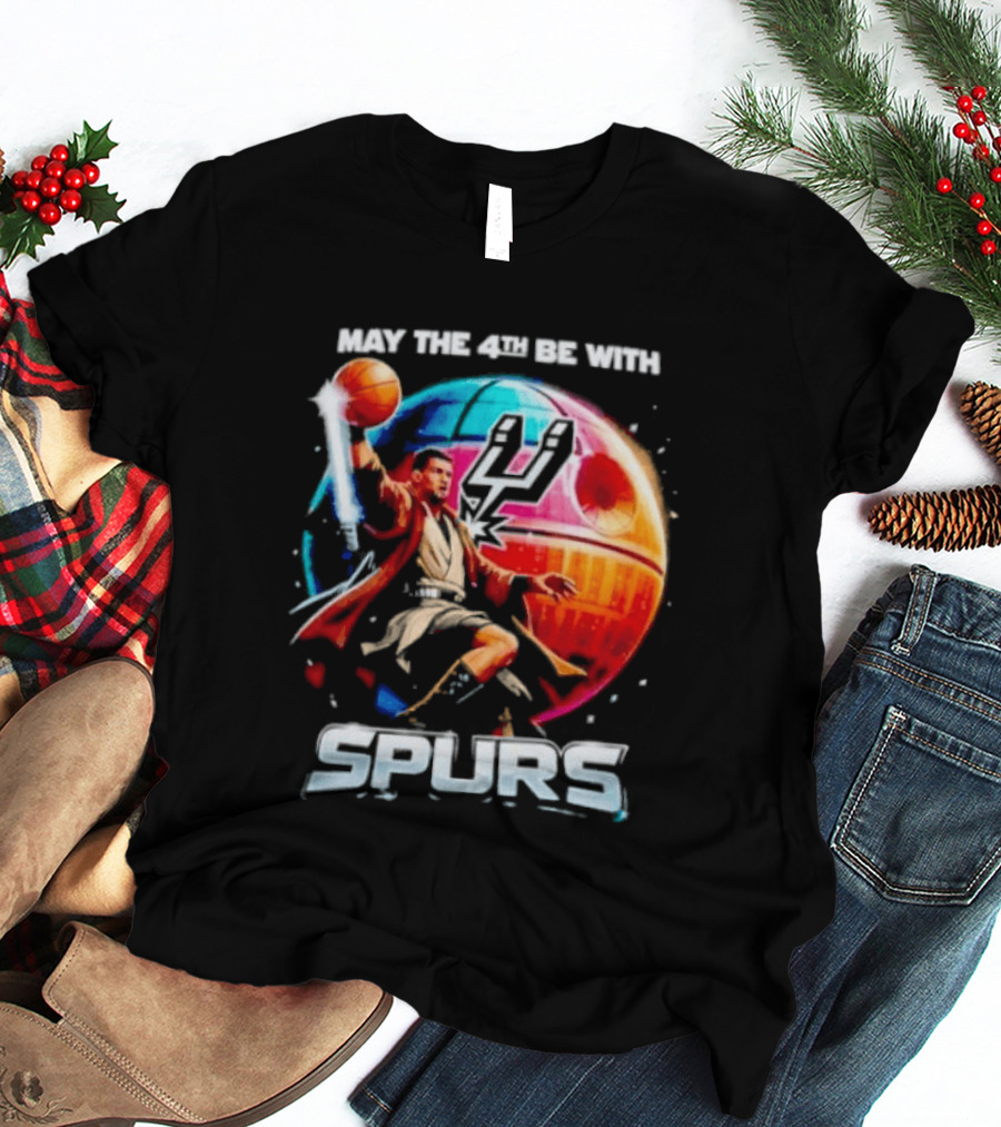 May The 4th Be With Spurs Star Wars Basketball Jedi 2026 T-Shirt