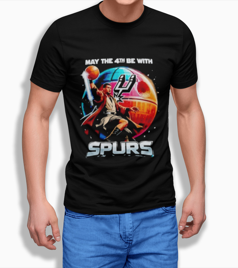 May The 4th Be With Spurs Star Wars Basketball Jedi 2026 T-Shirt