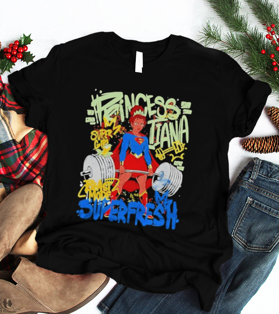 Princess Tiana Supergirl Beast Mode Superfresh Strength Powerlifting T-Shirt