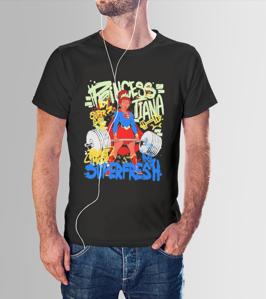 Princess Tiana Supergirl Beast Mode Superfresh Strength Powerlifting T-Shirt