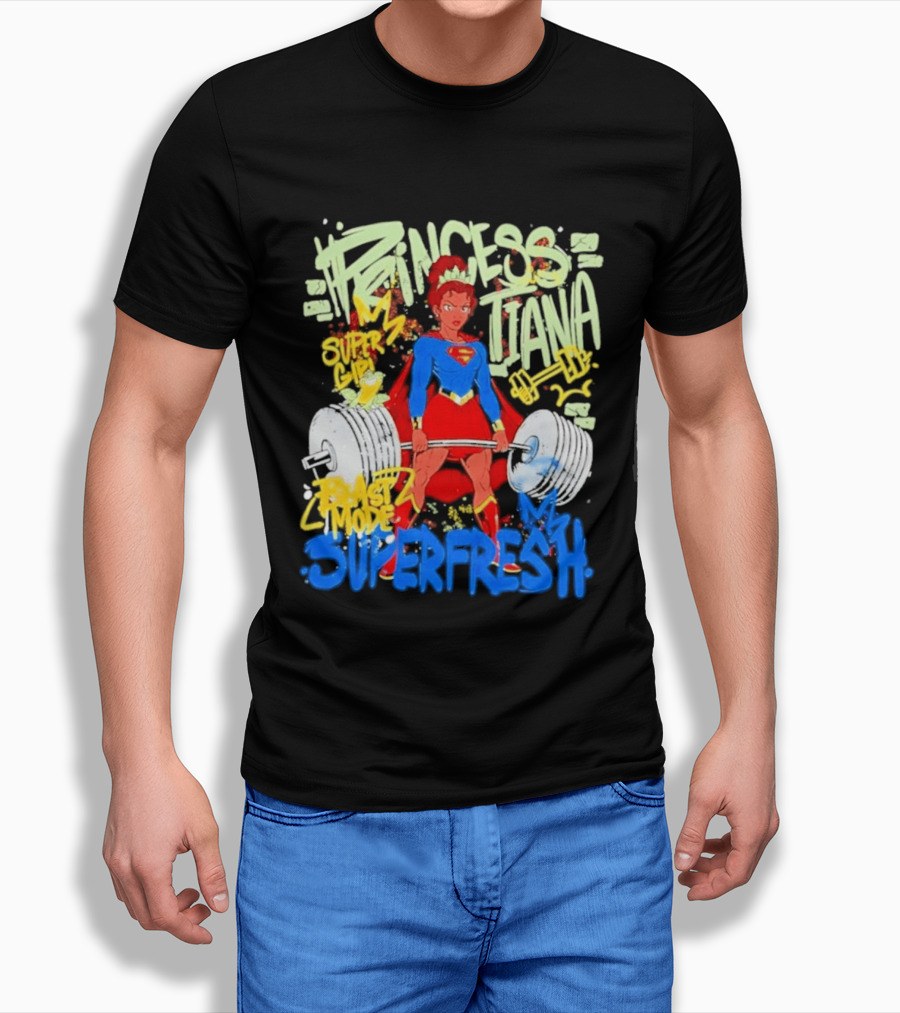 Princess Tiana Supergirl Beast Mode Superfresh Strength Powerlifting T-Shirt