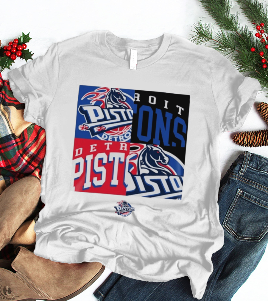 Detroit Pistons New Era Block PISTONS DETROIT Basketball T-Shirt