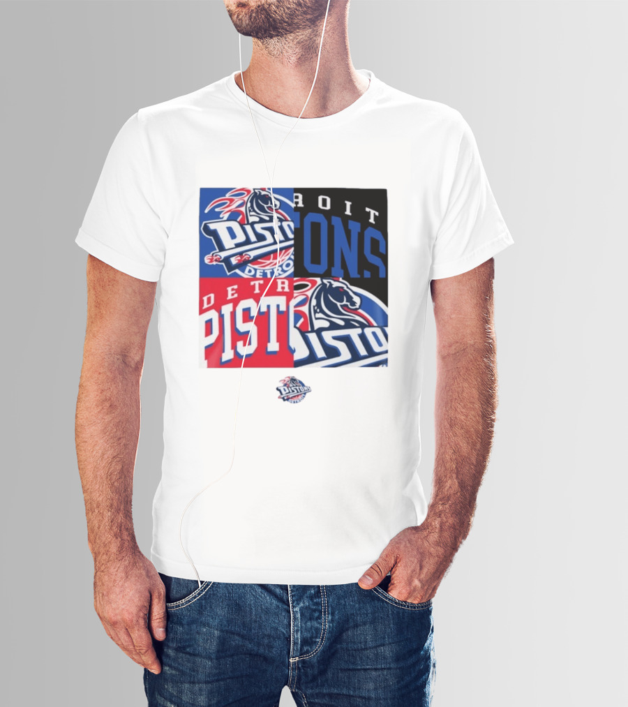 Detroit Pistons New Era Block PISTONS DETROIT Basketball T-Shirt