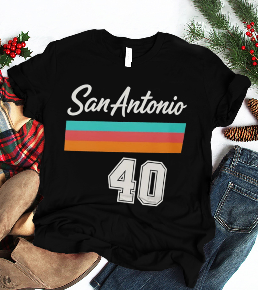 San Antonio Spurs NBA San Antonio 40 Retro Stripes T-Shirt