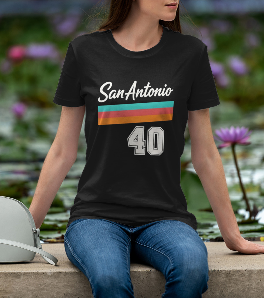 San Antonio Spurs NBA San Antonio 40 Retro Stripes T-Shirt