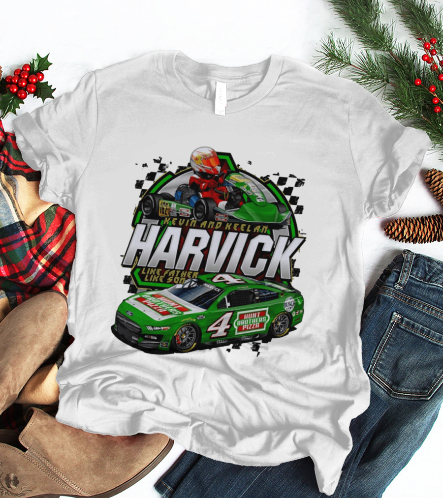Kevin Keelan Harvick NASCAR 4 Hunt Brothers Pizza Busch Light Like Father Like Son T-Shirt
