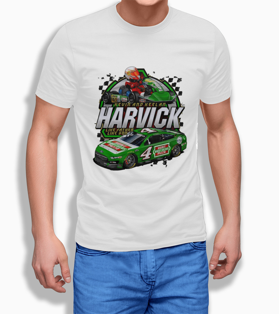 Kevin Keelan Harvick NASCAR 4 Hunt Brothers Pizza Busch Light Like Father Like Son T-Shirt