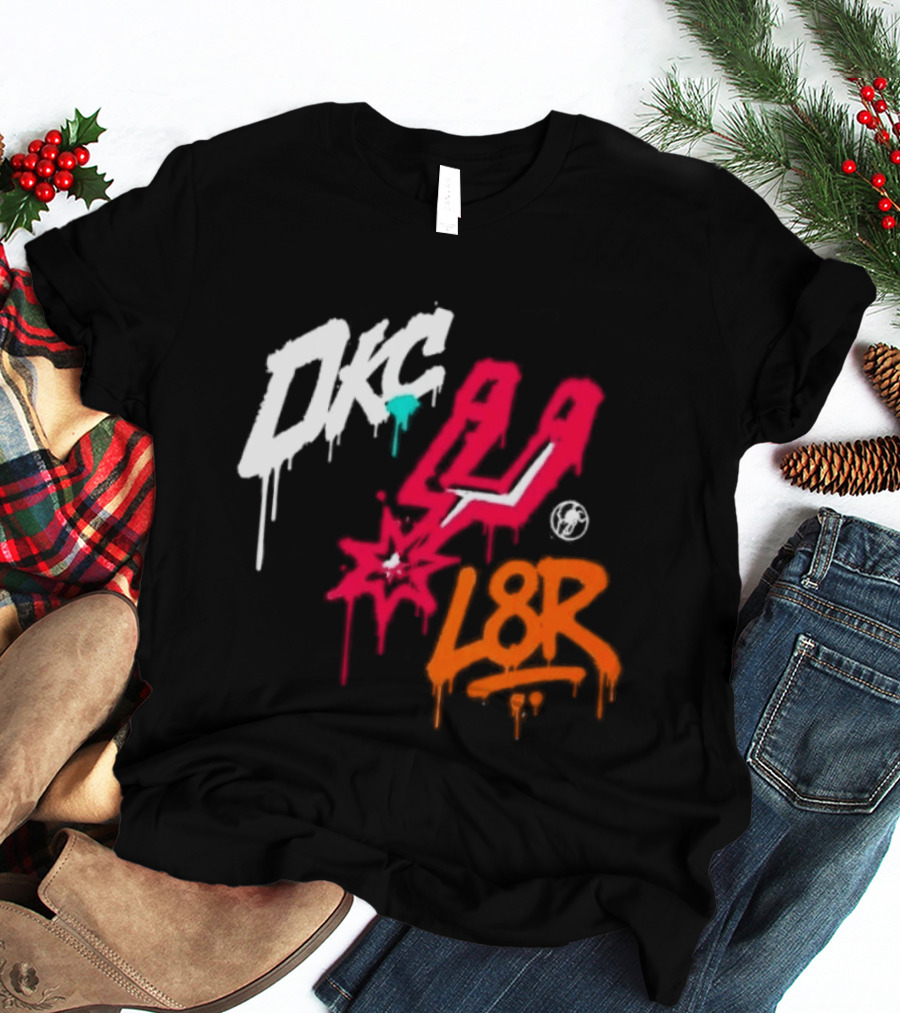 OKC Spurs U L8R Basketball Graffiti T-Shirt