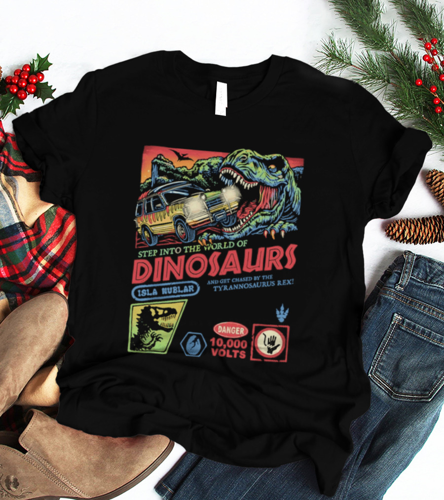 Step Into The World Of Dinosaurs Jala Muzlar T. Anadromerus Rex Danger 10,000 Volts T-Shirt