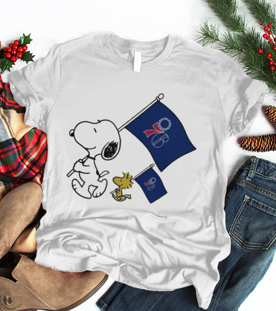 NBA Philadelphia 76ers Snoopy Woodstock Flag Peanuts Basketball T-Shirt