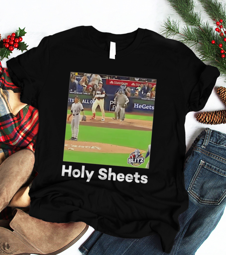 Mason Miller Holy Sheets Blitz Sports MLB HeGets State Farm Waffle Beanie T-Shirt