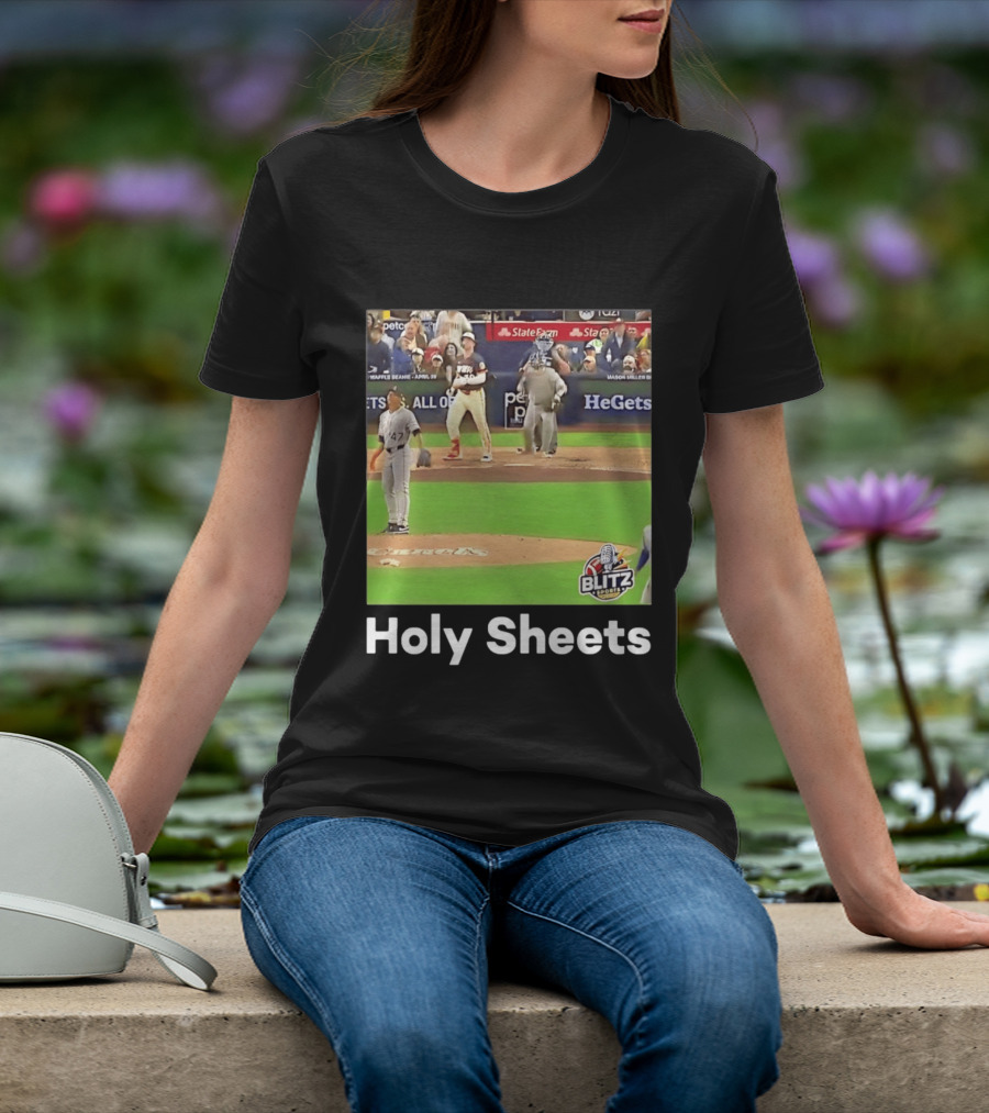 Mason Miller Holy Sheets Blitz Sports MLB HeGets State Farm Waffle Beanie T-Shirt
