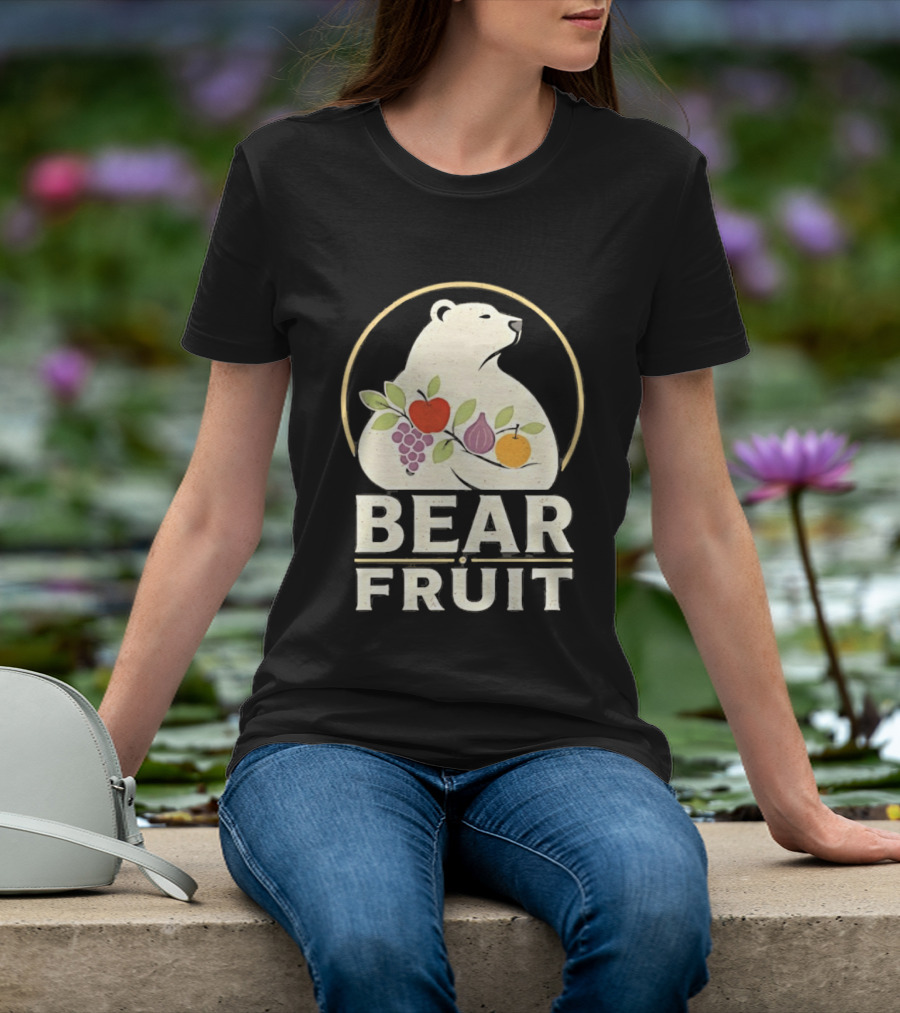 Bear Fruit Polar Bear Grapes Apple Fig Orange T-Shirt