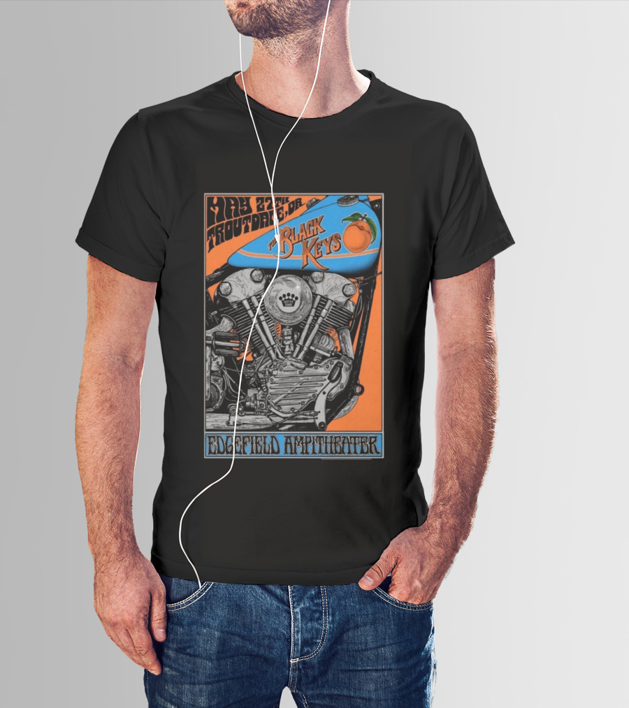 May 27 Troutdale OR The Black Keys Motorcycle Edgefield Amphitheater T-Shirt