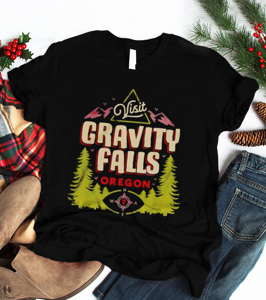 Visit Gravity Falls Oregon Pines Mountains Eye T-Shirt