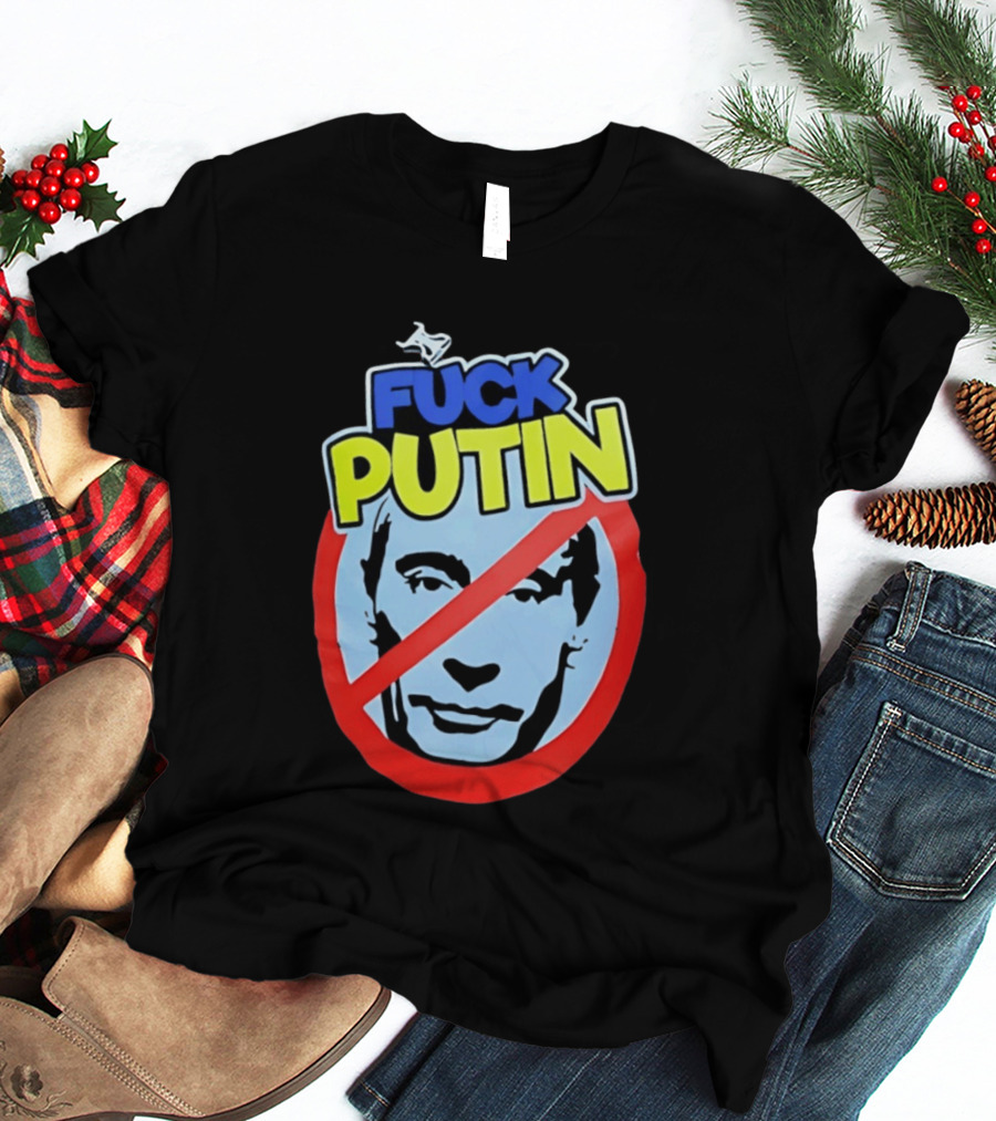 FUCK PUTIN Red Circle Icon With Blue And Yellow T-Shirt