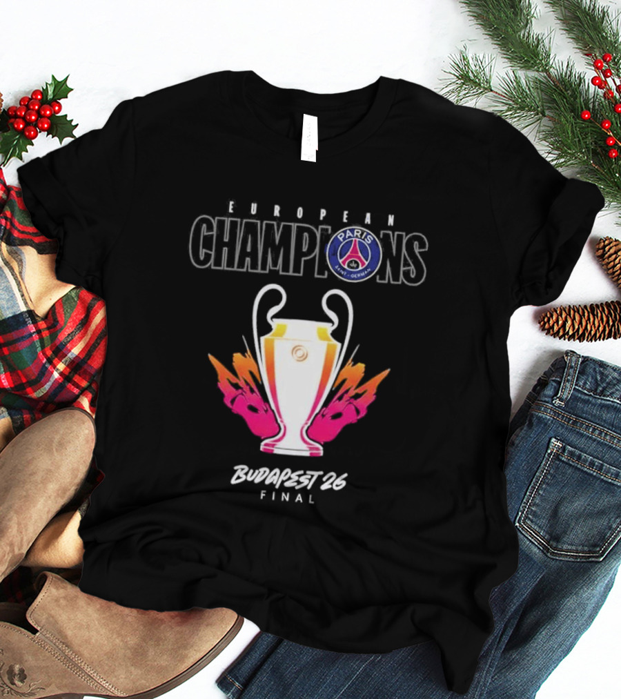 European Champions PSG Budapest 2026 Final T-Shirt