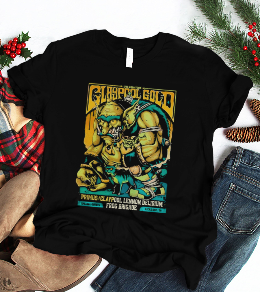 Primus Claypool Lennon Delirium Frog Brigade Crypto Gold Monster T-Shirt