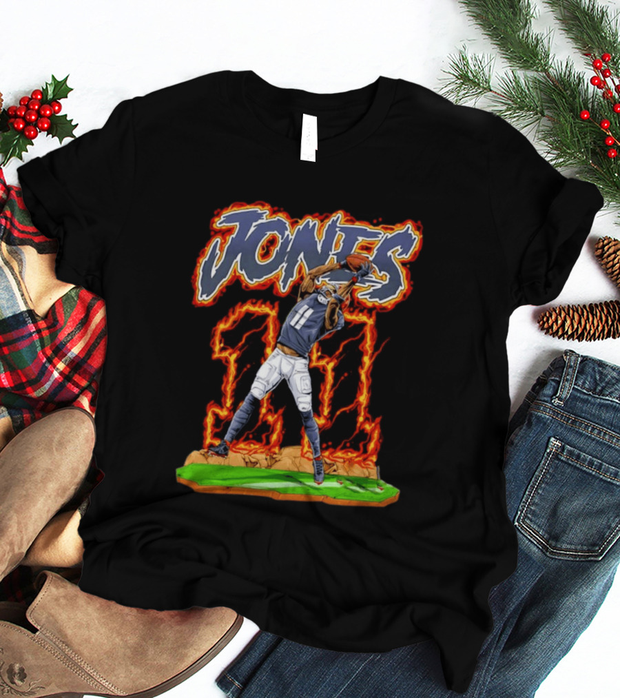Jones 11 Julio Atlanta Falcons Flaming Football Player T-Shirt