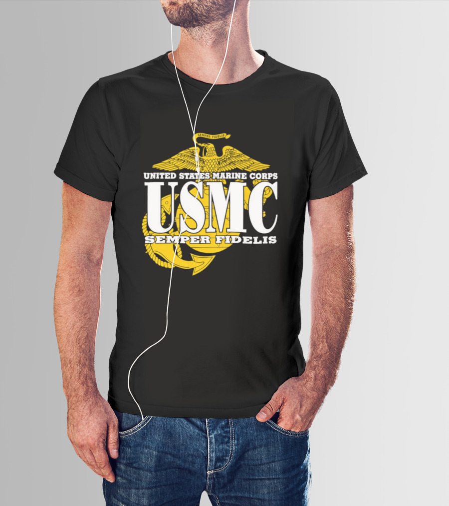 United States Marine Corps USMC Semper Fidelis Eagle Globe Anchor T-Shirt