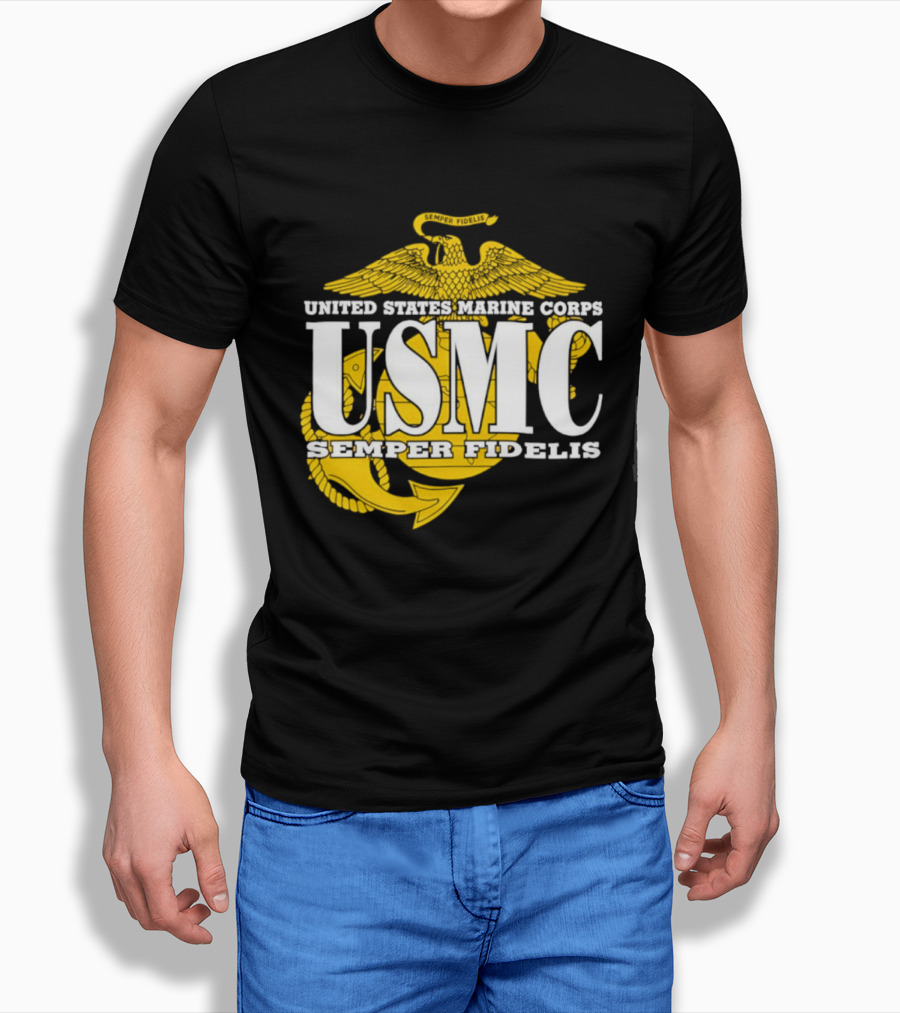 United States Marine Corps USMC Semper Fidelis Eagle Globe Anchor T-Shirt