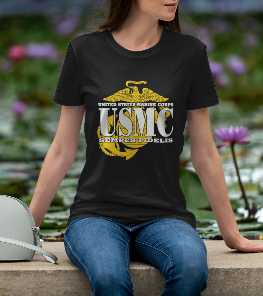 United States Marine Corps USMC Semper Fidelis Eagle Globe Anchor T-Shirt
