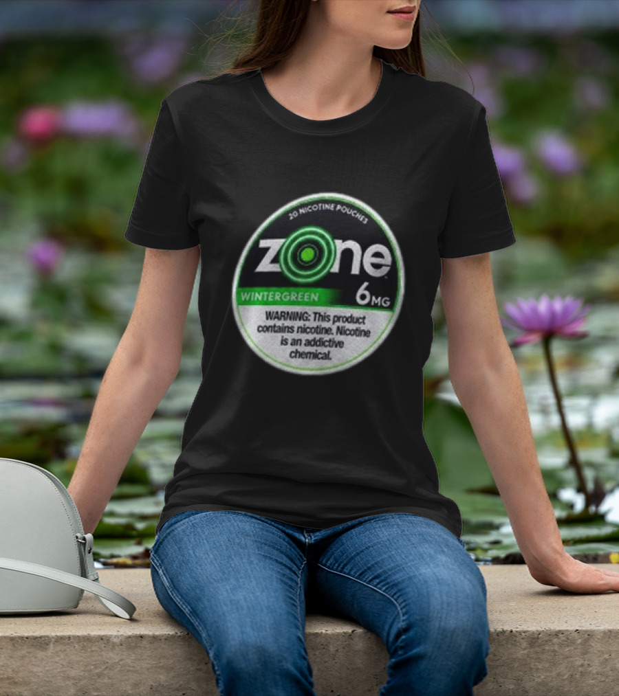 20 Nicotine Pouches Zone Wintergreen 6mg Warning Contains Nicotine T-Shirt