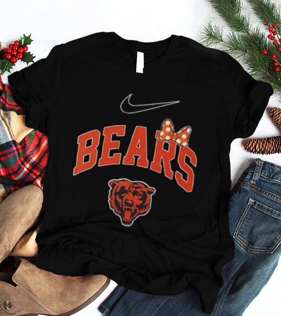 Chicago Bears Boo To You Fa Boo Lous Rugby Minnie Bow 2 Sided T-Shirt