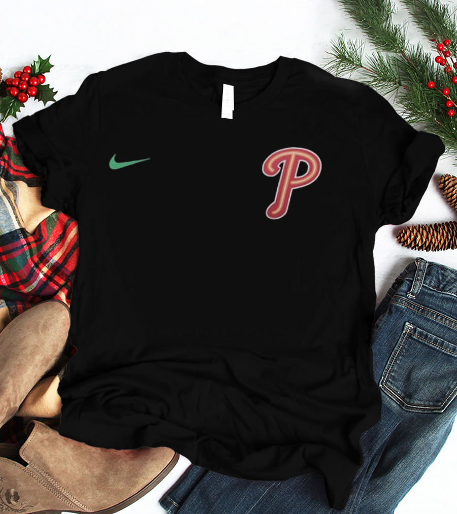 Philadelphia Phillies Nike P Logo Ring The Bell 2 Sided T-Shirt