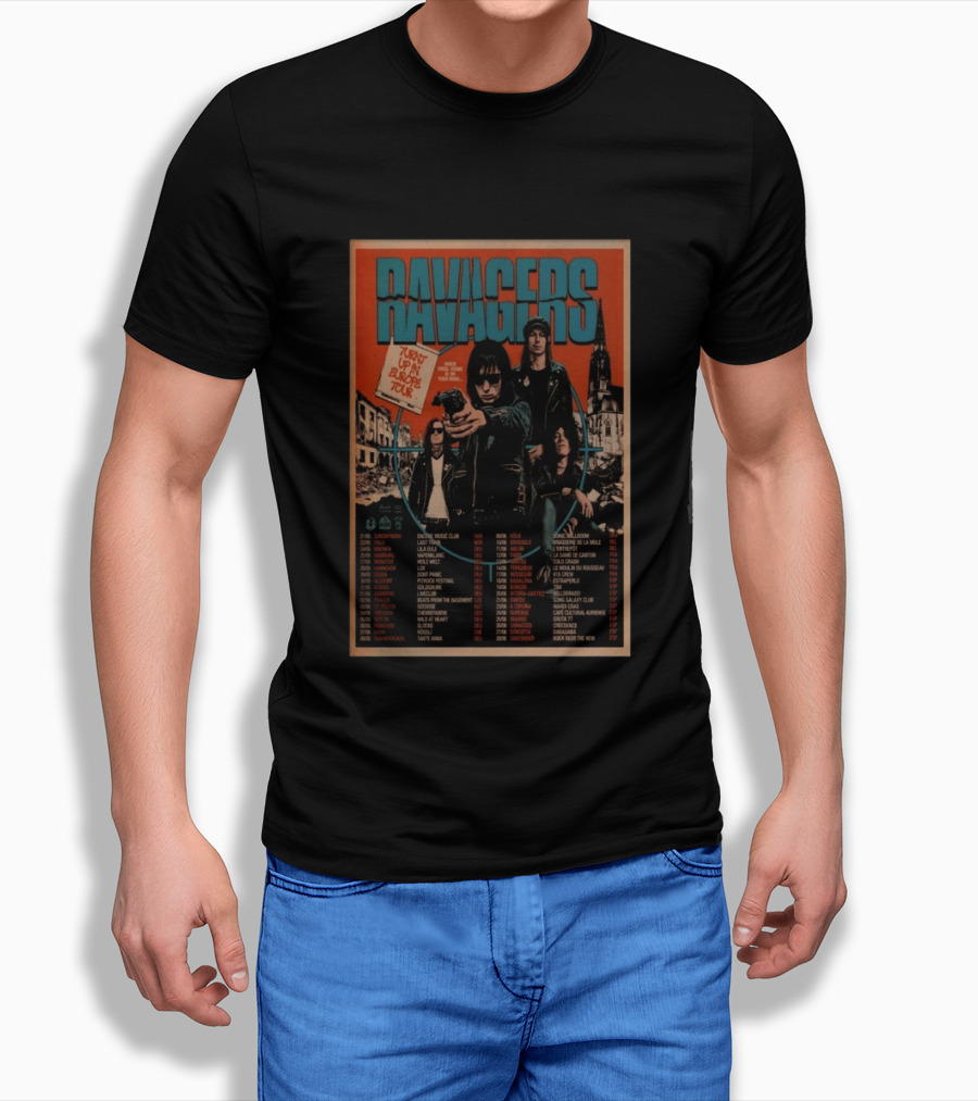 RAVAGERS Turnt Up In Europe 2026 Tour Dates And Cities T-Shirt