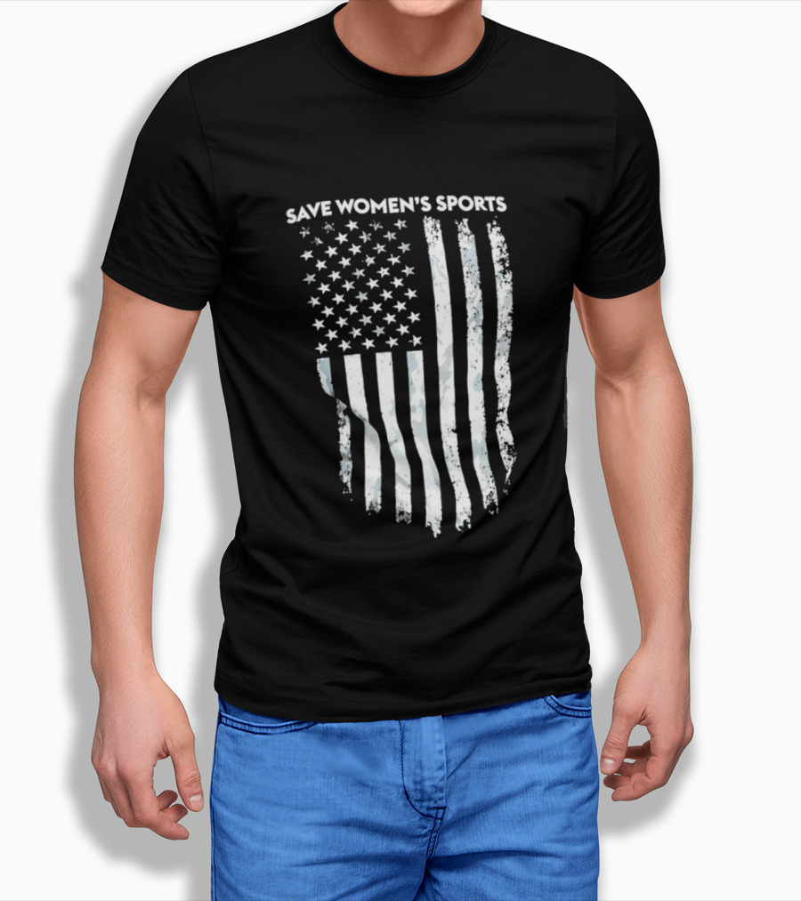 Save Women's Sports American Flag Stars And Stripes T-Shirt