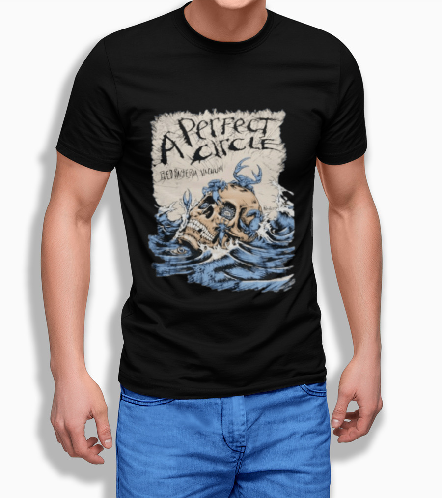 A Perfect Circle Skull Red Bacteria Vacuum Oceanic T-Shirt