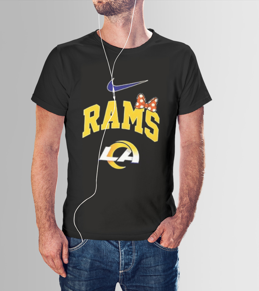 Los Angeles Rams Boo To You Fa Boo Lous Rugby Nike LA Bow T-Shirt