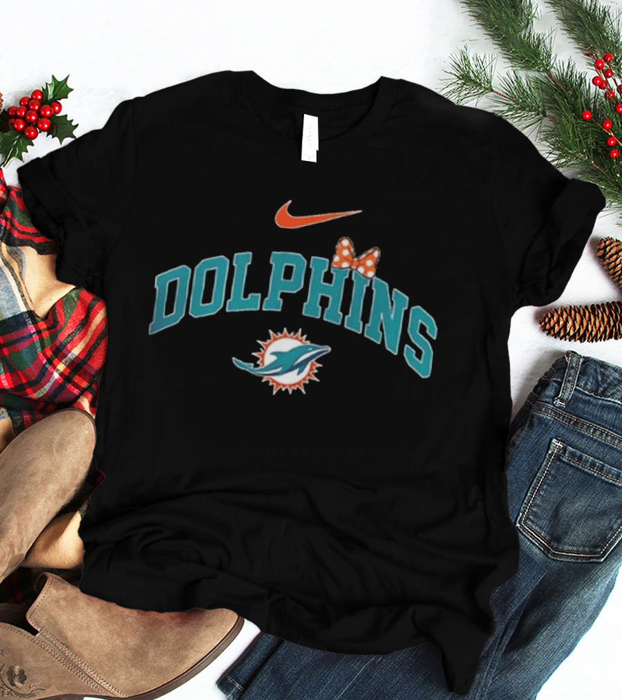 Miami Dolphins Boo To You Fa Boo Lous Mickey Halloween 2 Sided T-Shirt