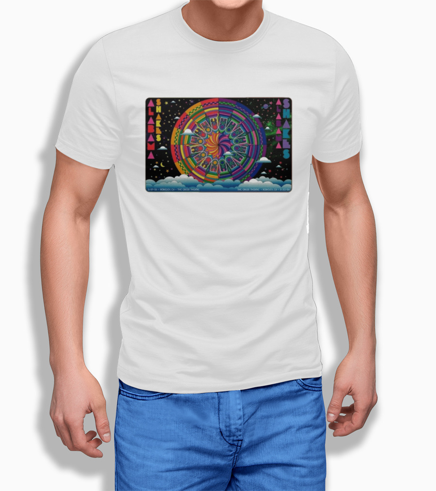 Alabama Shakes Concert The Greek Theatre Berkeley CA 5 29 26 Psychedelic Rainbow Spiral Clouds And Stars T-Shirt