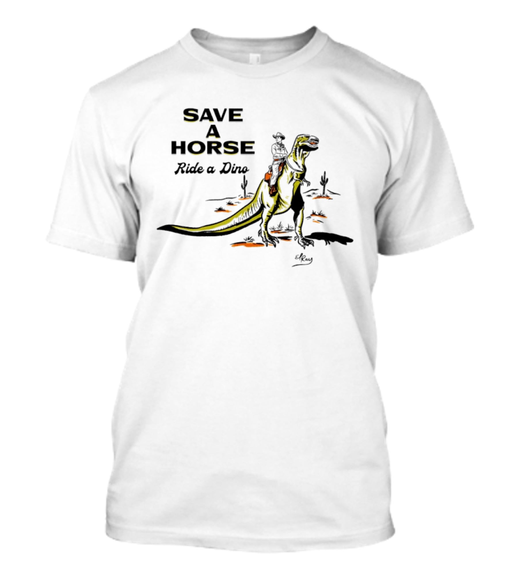 Save A Horse Ride A Dino Cowboy Riding Rex T-Shirt