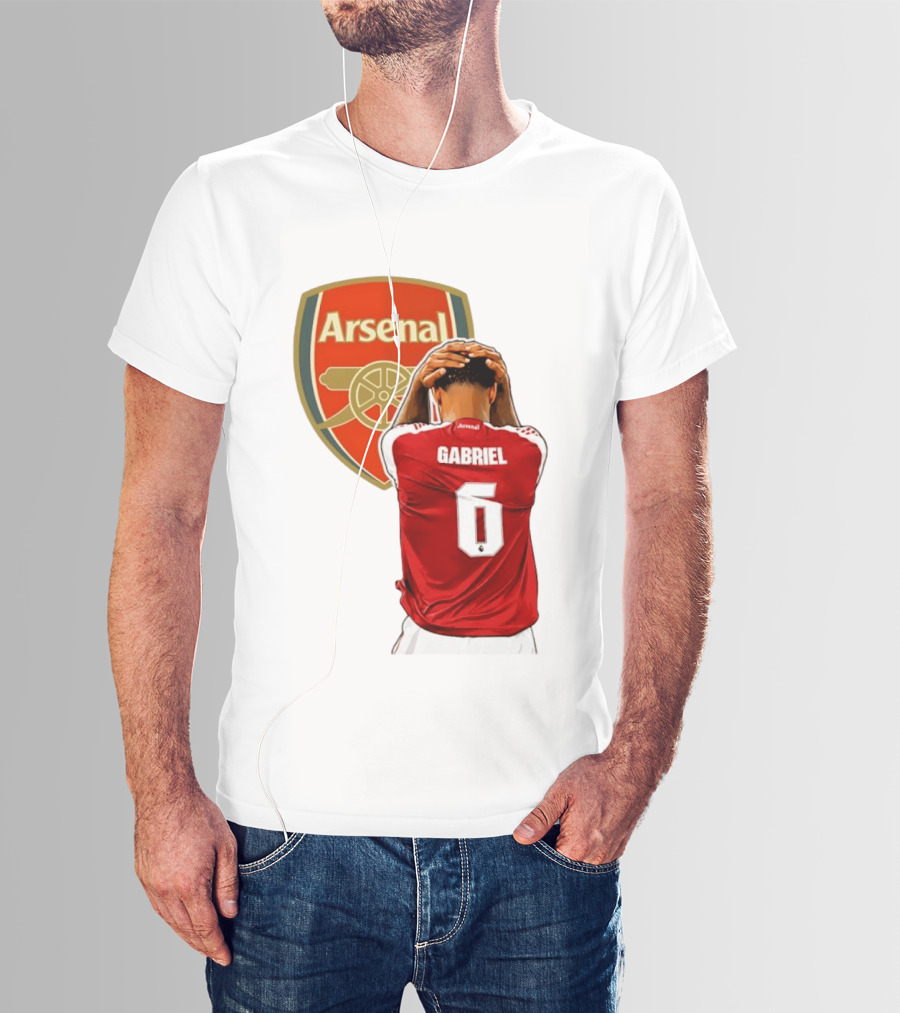 Gabriel Magalhaes Arsenal Jersey Number 6 Premier League T-Shirt