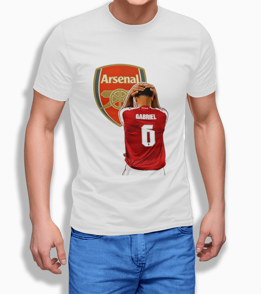 Gabriel Magalhaes Arsenal Jersey Number 6 Premier League T-Shirt