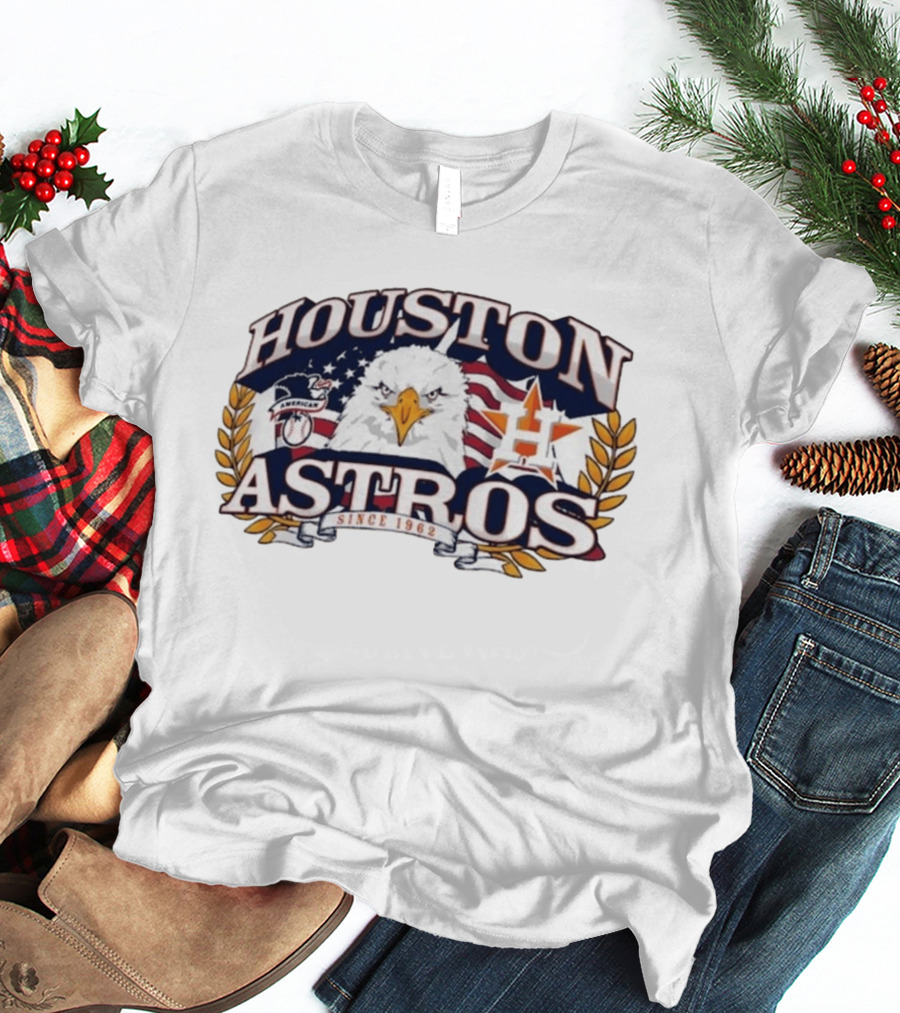 Houston Astros Americana Eagle Since 1962 Patriotic Baseball Fan Gear T-Shirt