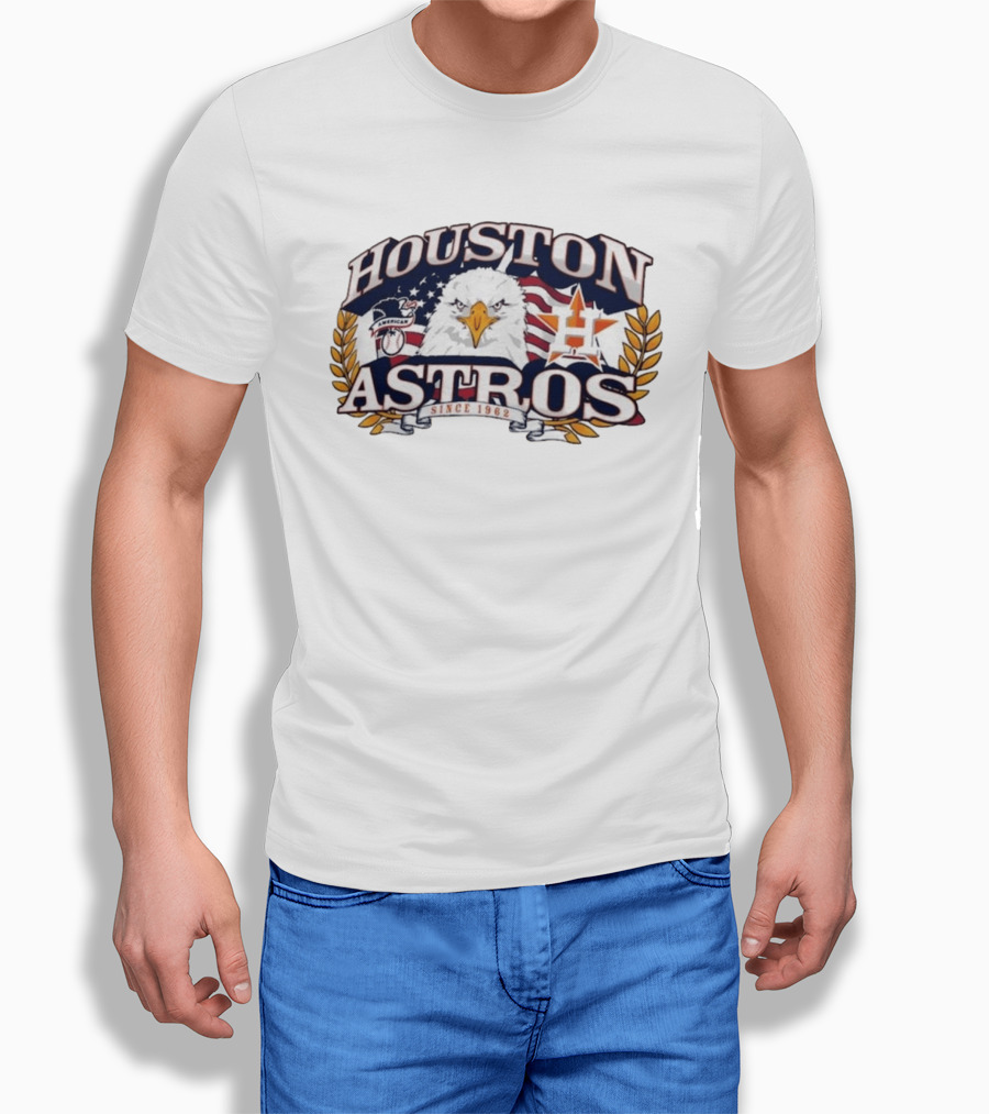 Houston Astros Americana Eagle Since 1962 Patriotic Baseball Fan Gear T-Shirt