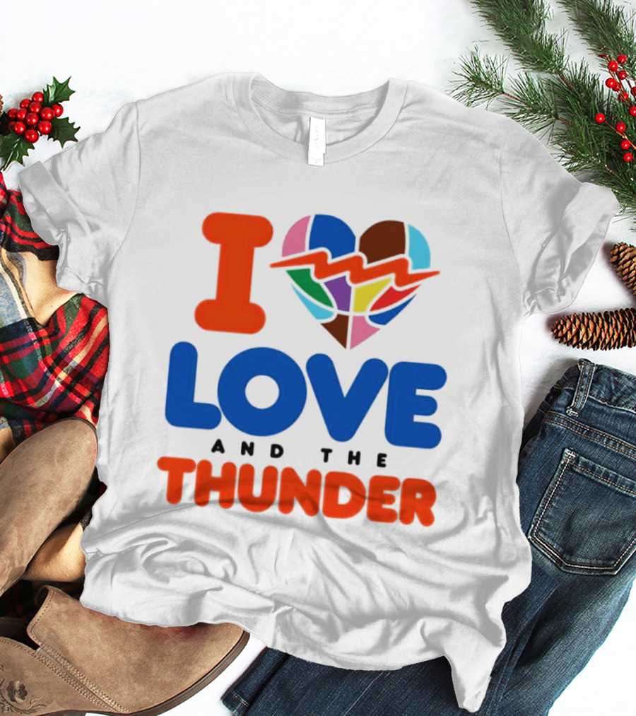 I Love Thunder Heart Color Block T-Shirt