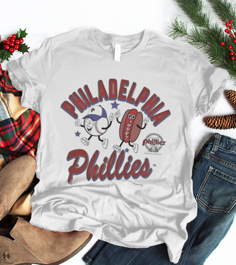 Philadelphia Phillies Baseball Hot Dog Snack Mitchell & Ness Preschool T-Shirt
