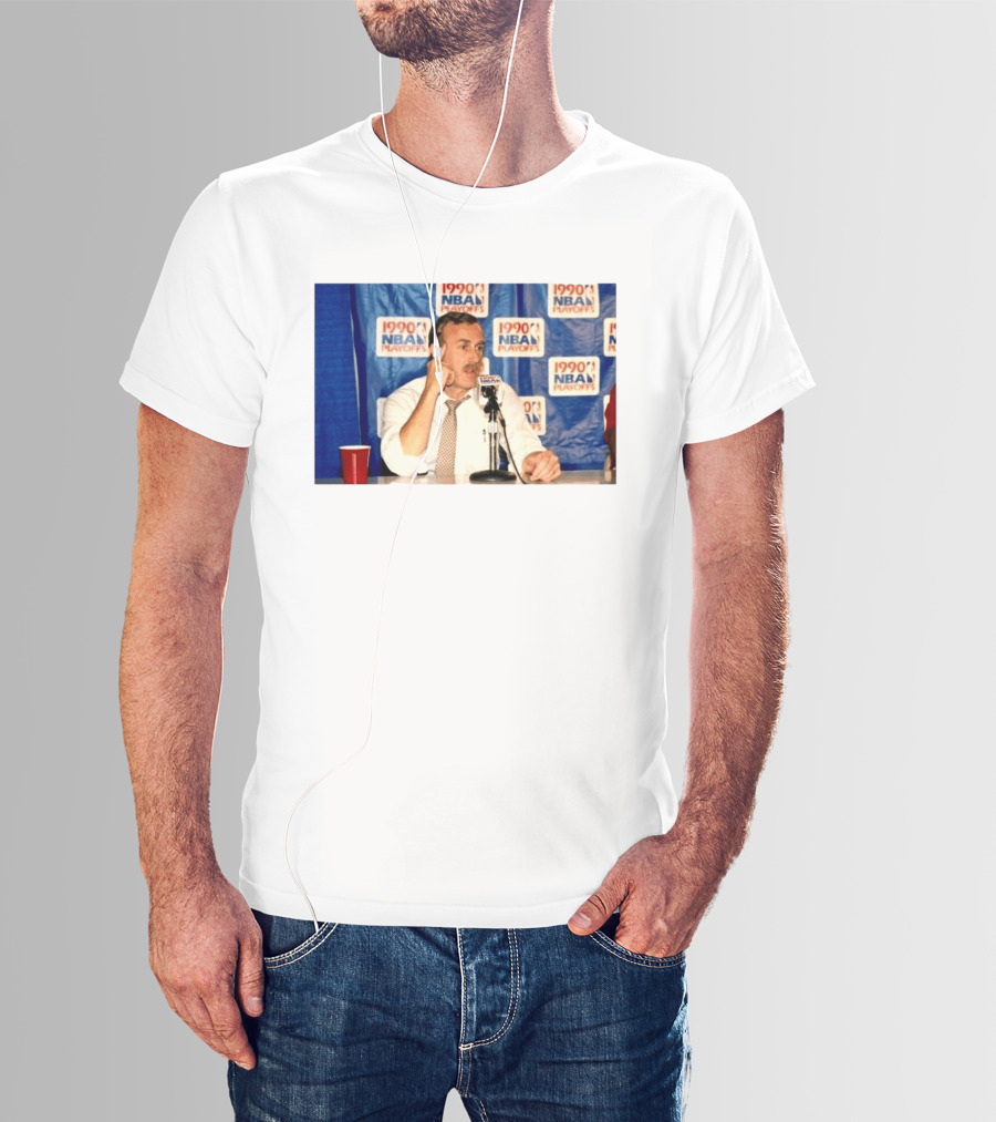1990 NBA Playoffs Rick Adelman Press Conference T-Shirt
