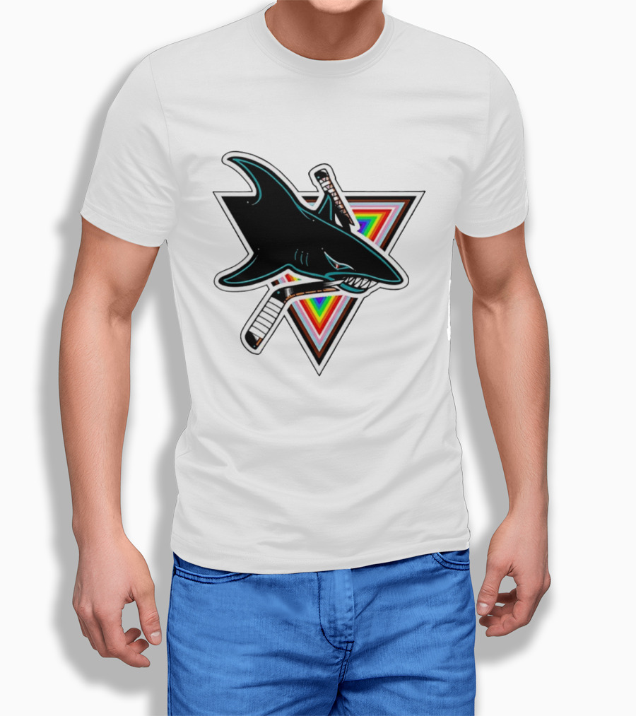 San Jose Sharks Pride NHL Rainbow Ice Hockey Team T-Shirt