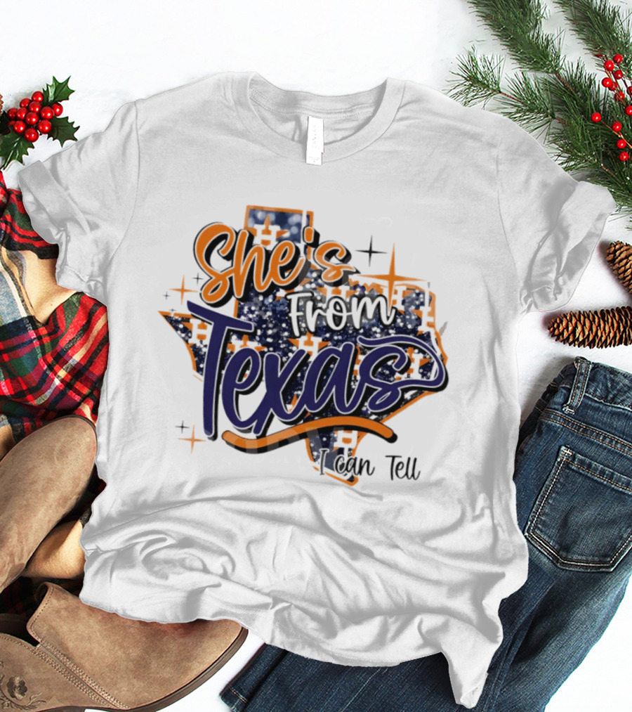 She's From Texas I Can Tell Map 2026 T-Shirt