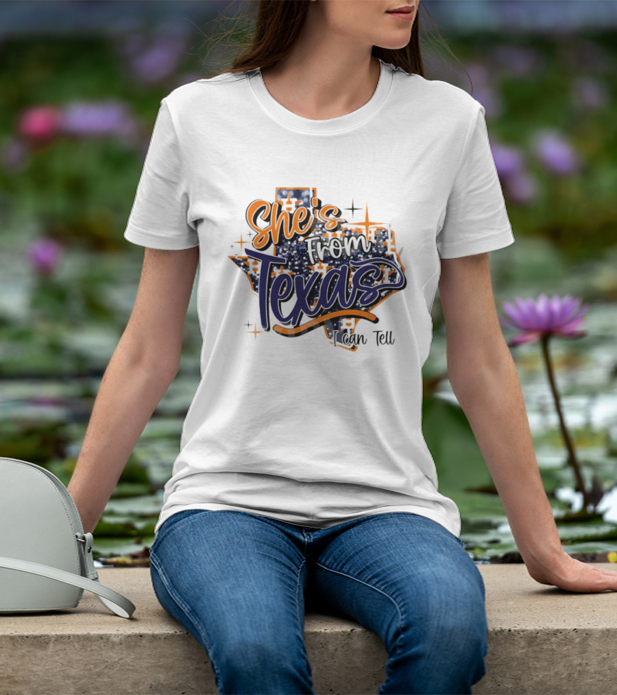 She's From Texas I Can Tell Map 2026 T-Shirt