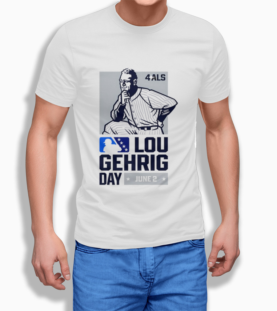 Lou Gehrig Day June 2 MLB 4 ALS Yankees T-Shirt