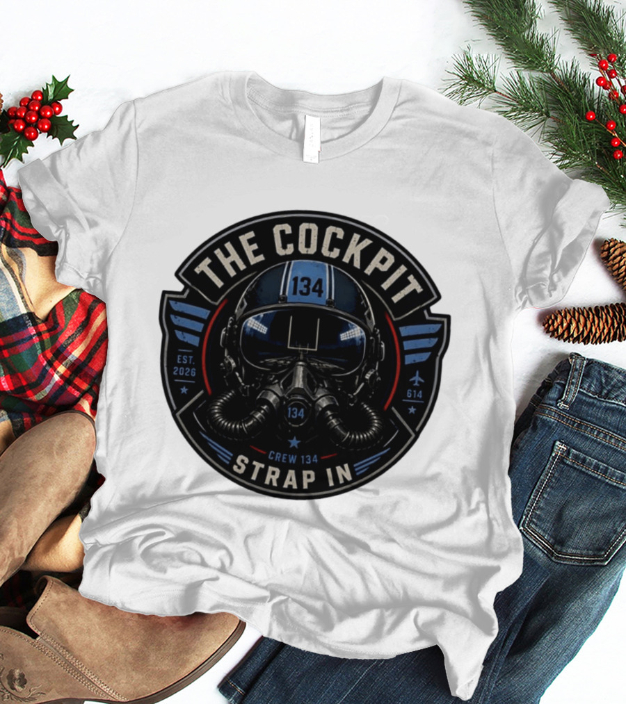 The Cockpit Strap In Crew 134 Football Helmet Est 2026 134 614 T-Shirt