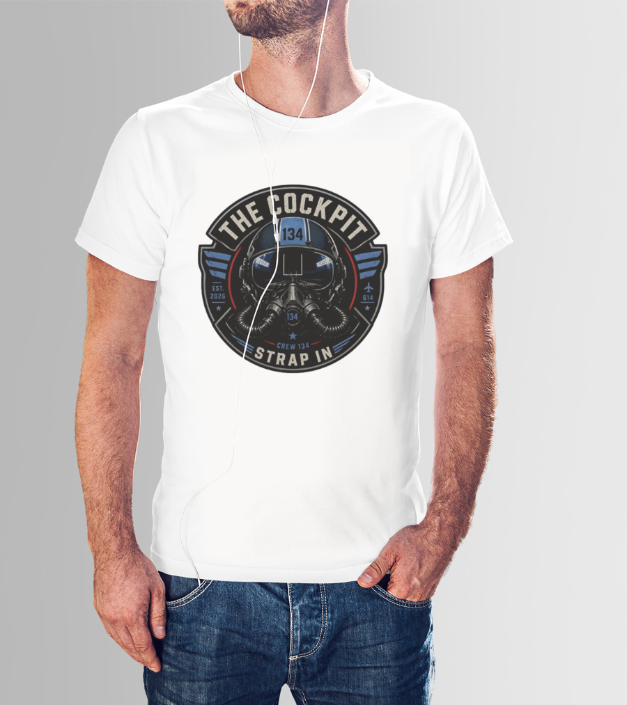 The Cockpit Strap In Crew 134 Football Helmet Est 2026 134 614 T-Shirt
