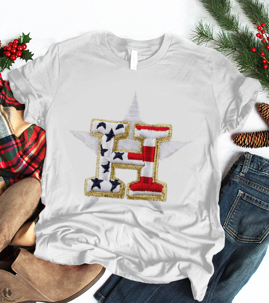 America 250th Astros Stars Stripes Patriotic Hat T-Shirt
